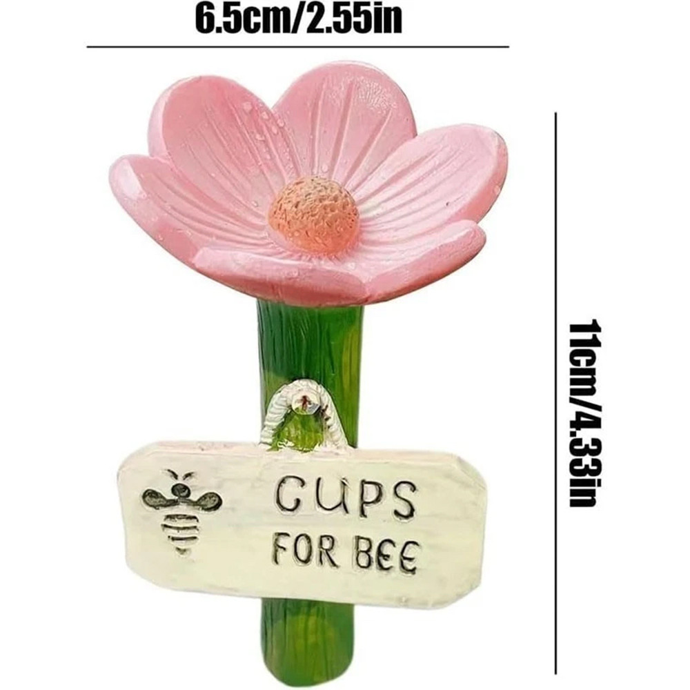 Garden Bee Decor Bee-friendly Ceramic Bee Watering Station Flower-shaped Dish