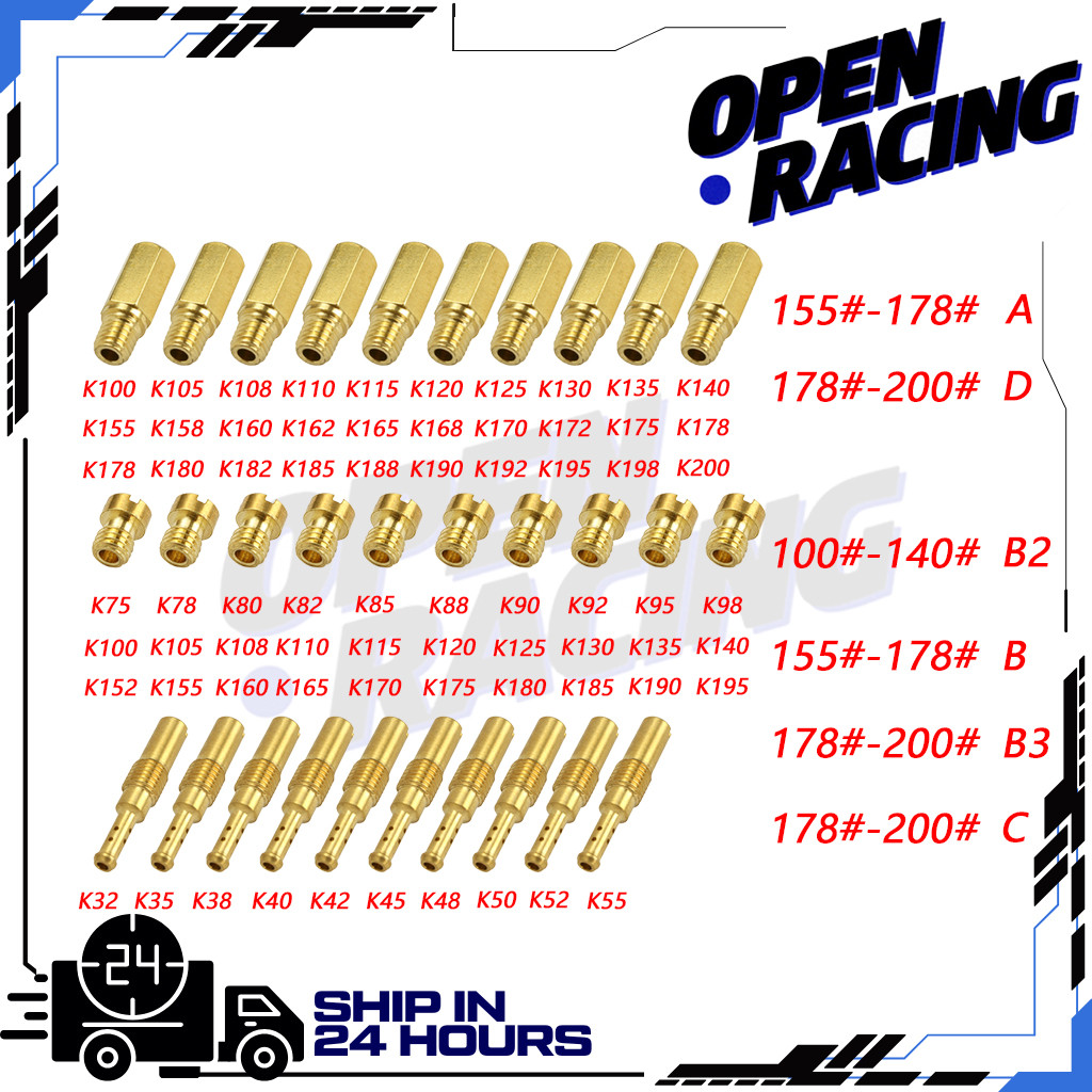 BỘ CHẾ HÒA KHÍ :Set  20 GICLO CHÍNH PHỤ GA DẸP/NẮP CHAOS bét Combo 20 béc bình bông mai và ga dẹp Pw