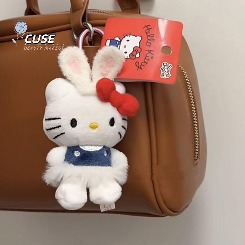 Kawaii Sanrio Hello Kitty KEYCHAIN-dễ thương búp bê sang trọng Keyring Ba lô Mặt dây chuyền Quà Tặng