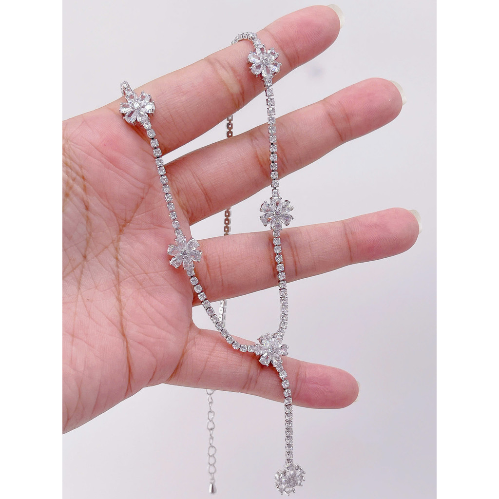 D98 - DÂY CHUYỀN FULL ĐÁ PHỐI NHIỀU MẶT HOA TINH XẢO