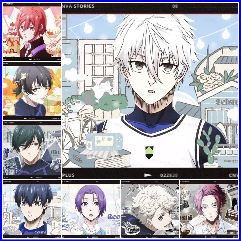 G2P Xanh Khóa Phim Hoạt Hình Tự Dính poster Dán Tường Trang Trí Tranh Bachira Meguru Isagi Yoichi P2