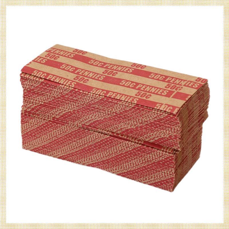 [1fnejakblh.ph] 100 CÁI Penny Coin Wrappers Penny Tay áo phẳng như Shown Penny Rolls Wrappers