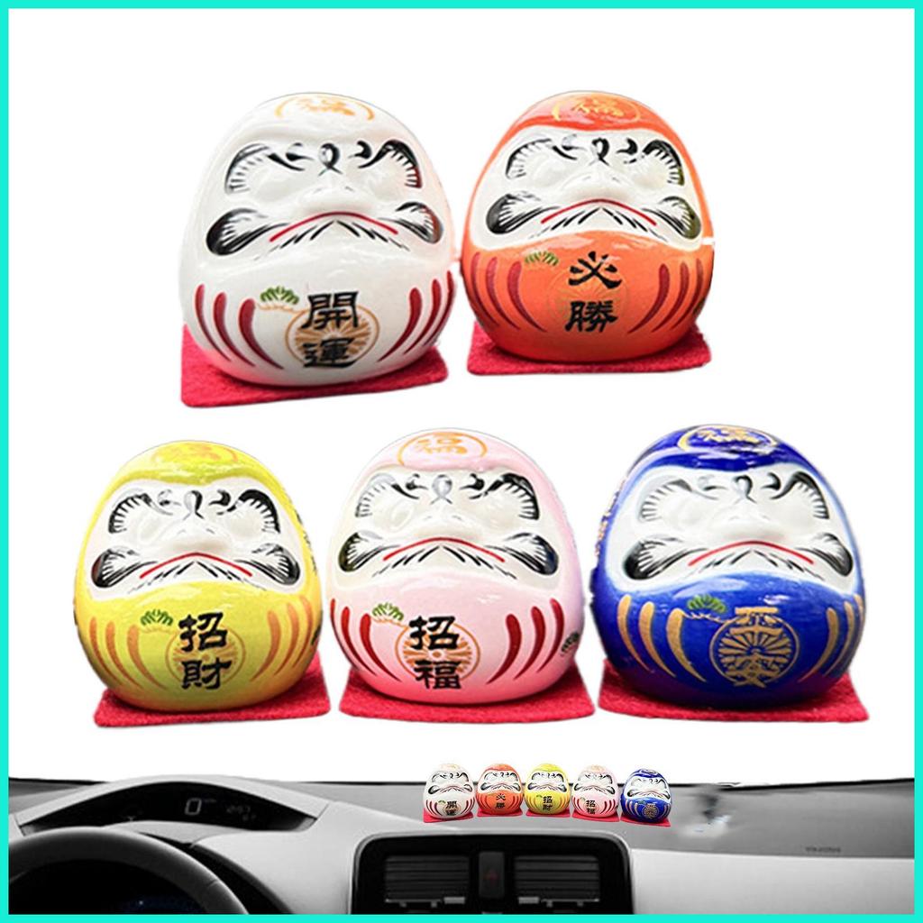 Búp Bê Daruma 5x Xe Nhỏ Daruma Tượng Bộ May Mắn Daruma Tượng 1.89 Inch Hình Nhật Bản Trang Trí Nhà t