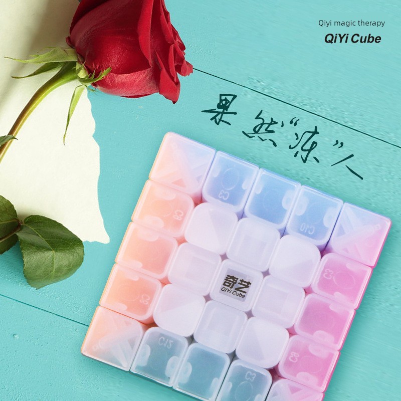 rs3m v5 rubik rs3m v5 Qiyi Jelly Series Rubik's Cube 2345 Kim tự tháp xiên SQ1 Zongzi Móc khóa Candy