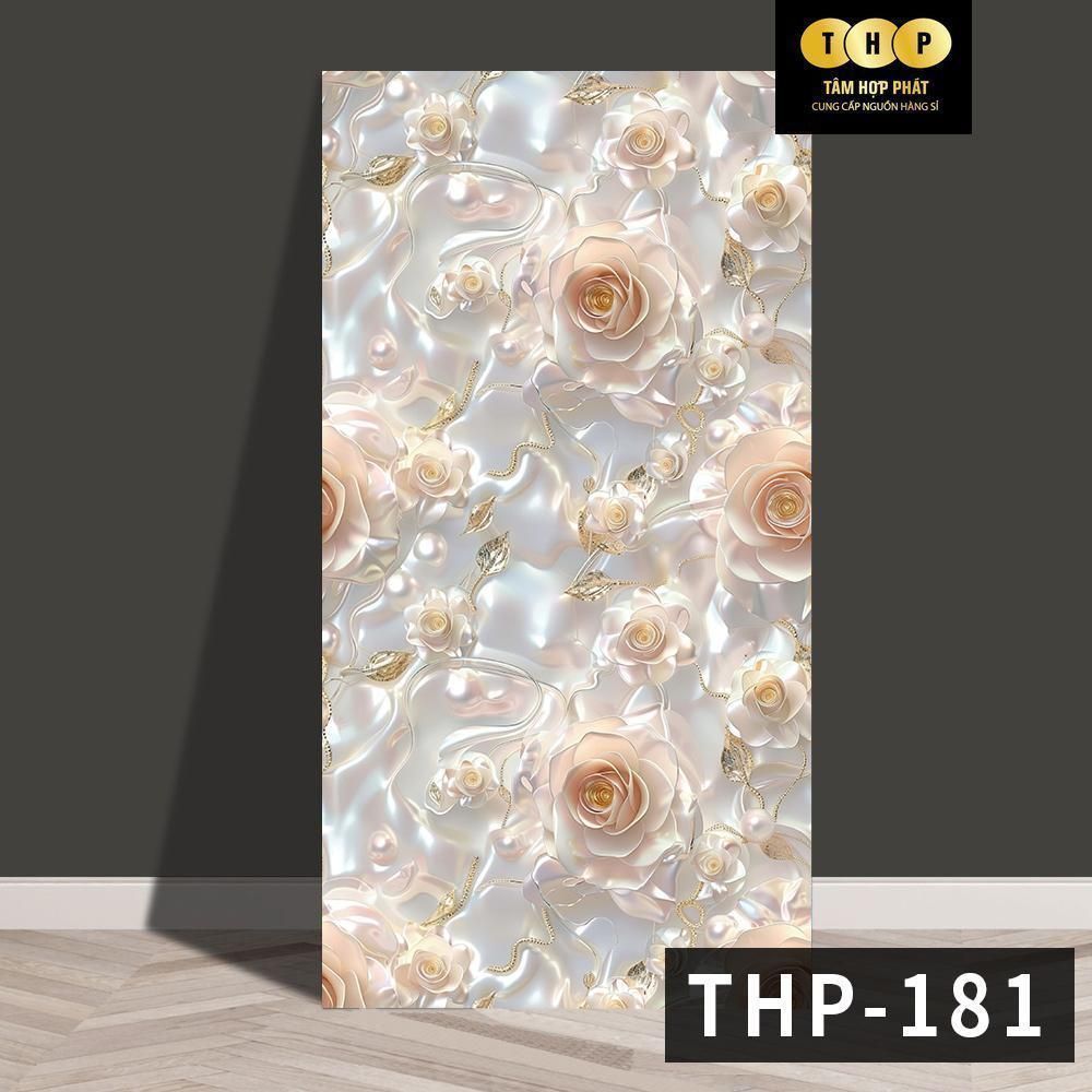 THP - Thùng 50 Dán tường THP 181 vân đá hoa hồng kim sa cao cấp  decor nhà đẹp  sẵn keo