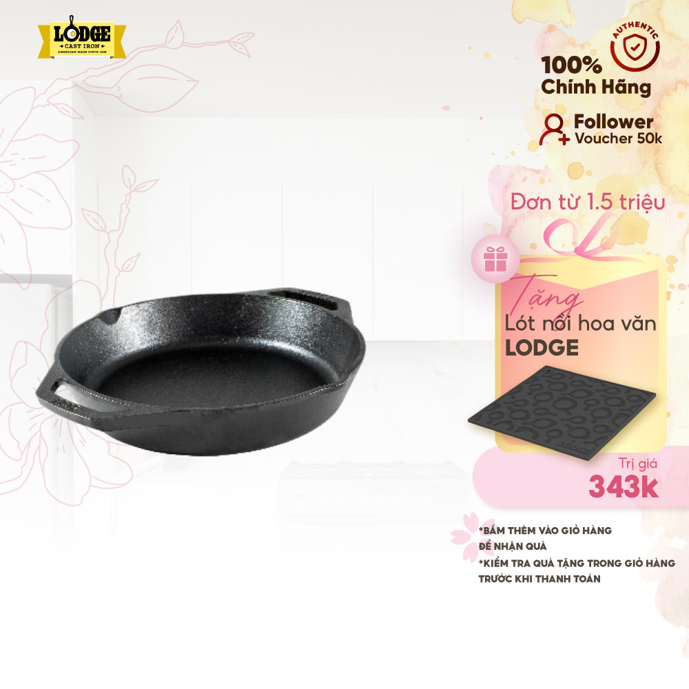 Lodge - Chảo gang tròn dẫn nhiệt tốt dùng trên mọi loại bếp - 26cm