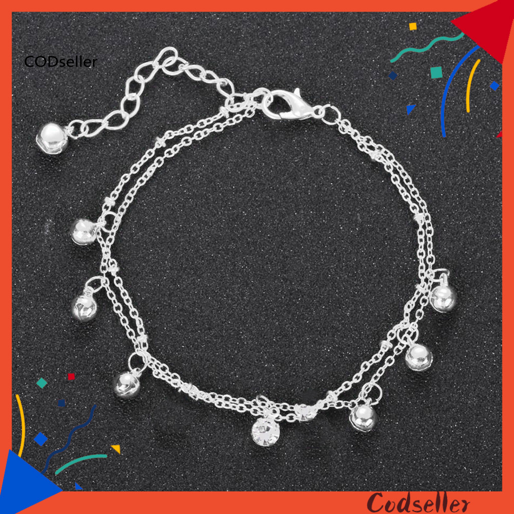 Cổ Điển Chuông Kim Cương Giả Quyến Rũ Two-Layer Ankle Bracelet - Trang Sức Dành Cho Bãi Biển