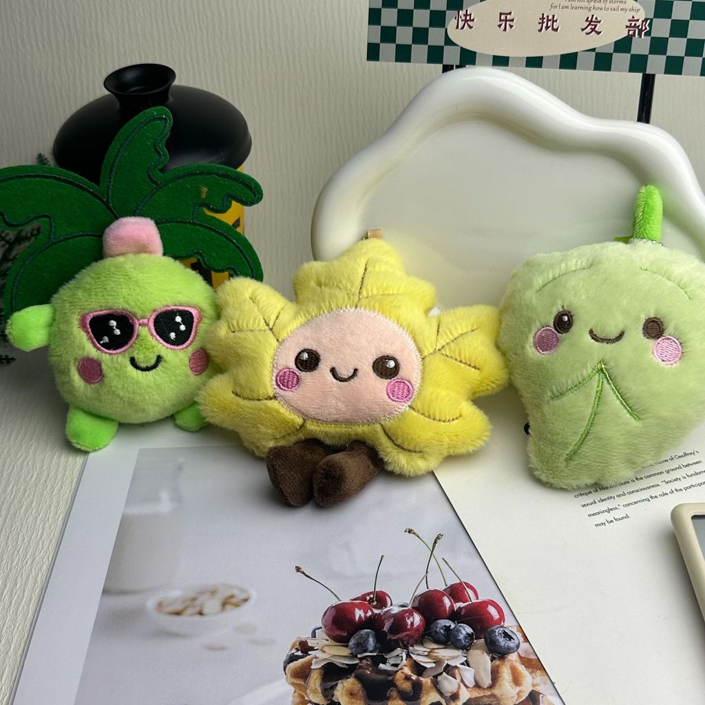 Cartoon Leaf Plush Toy Pendant Maple Leaf Doll Popular Gift Backpack Ornament