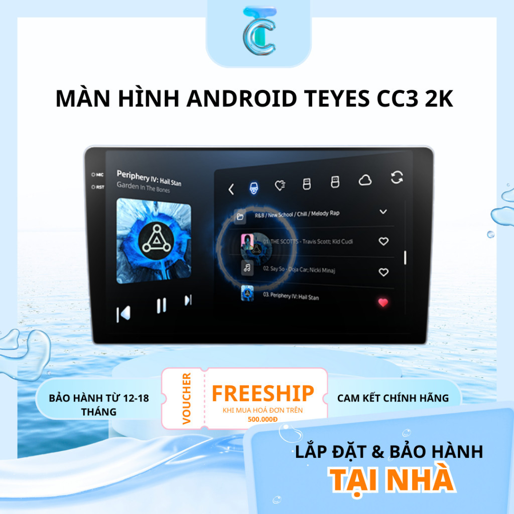 New  Màn Hình Android Teyes CC3 2K | Ram 6GB Rom 128G | Liền Camera 360