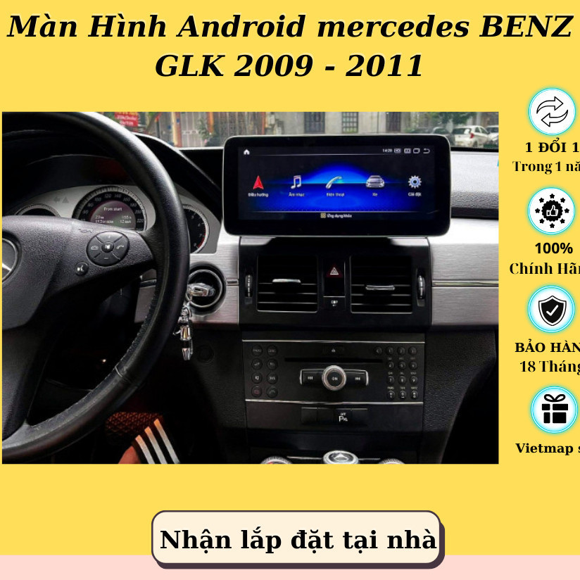 New   Màn Hình Android mercedes benz GLK  2009 2011 Ram 4GB Rom 64GB