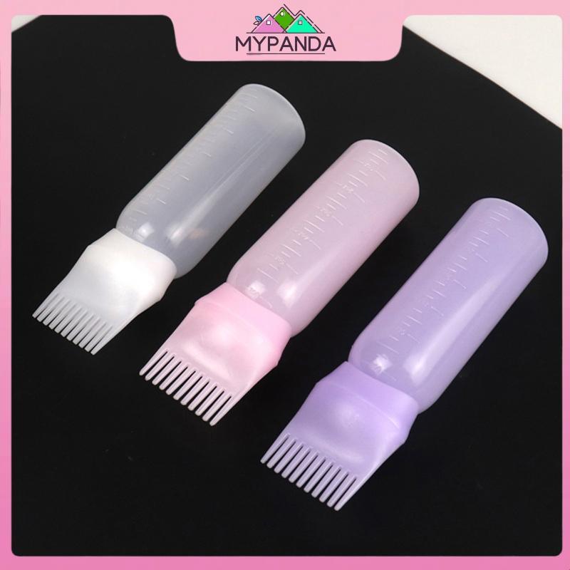 Bàn chải dầu gội MYPANDA Silicone Detanglingb Chai dầu gội tóc rỗng Withb Răng Salon Dầu điều trị Pe