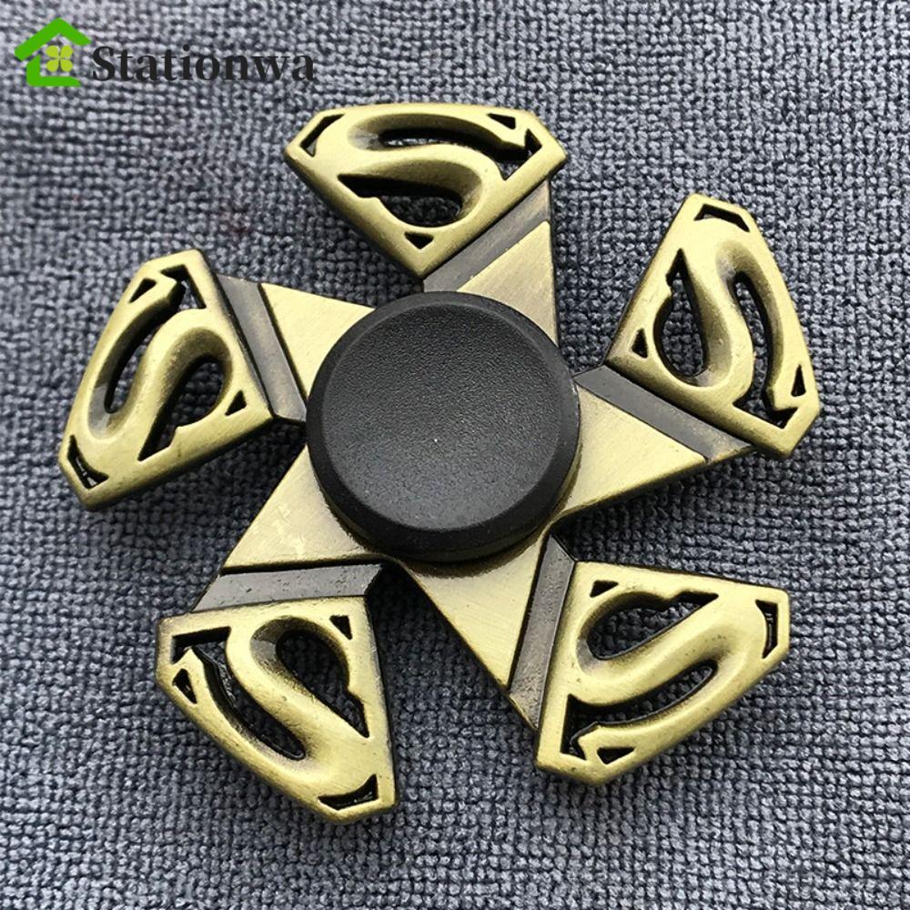 STATIONWA Finger Spinner, ADHD Lo Âu Hợp Kim Kẽm Fidget Spinner, Tay Spinner Màu Đồng Mát Ngoại Thất