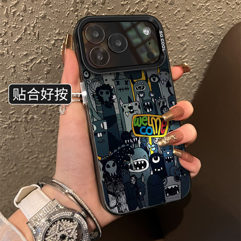 Bộ sưu tập Little Monster Vỏ điện thoại chống sốc Thích hợp cho iPhone 17Pro Max, bao gồm 16, 15, 14