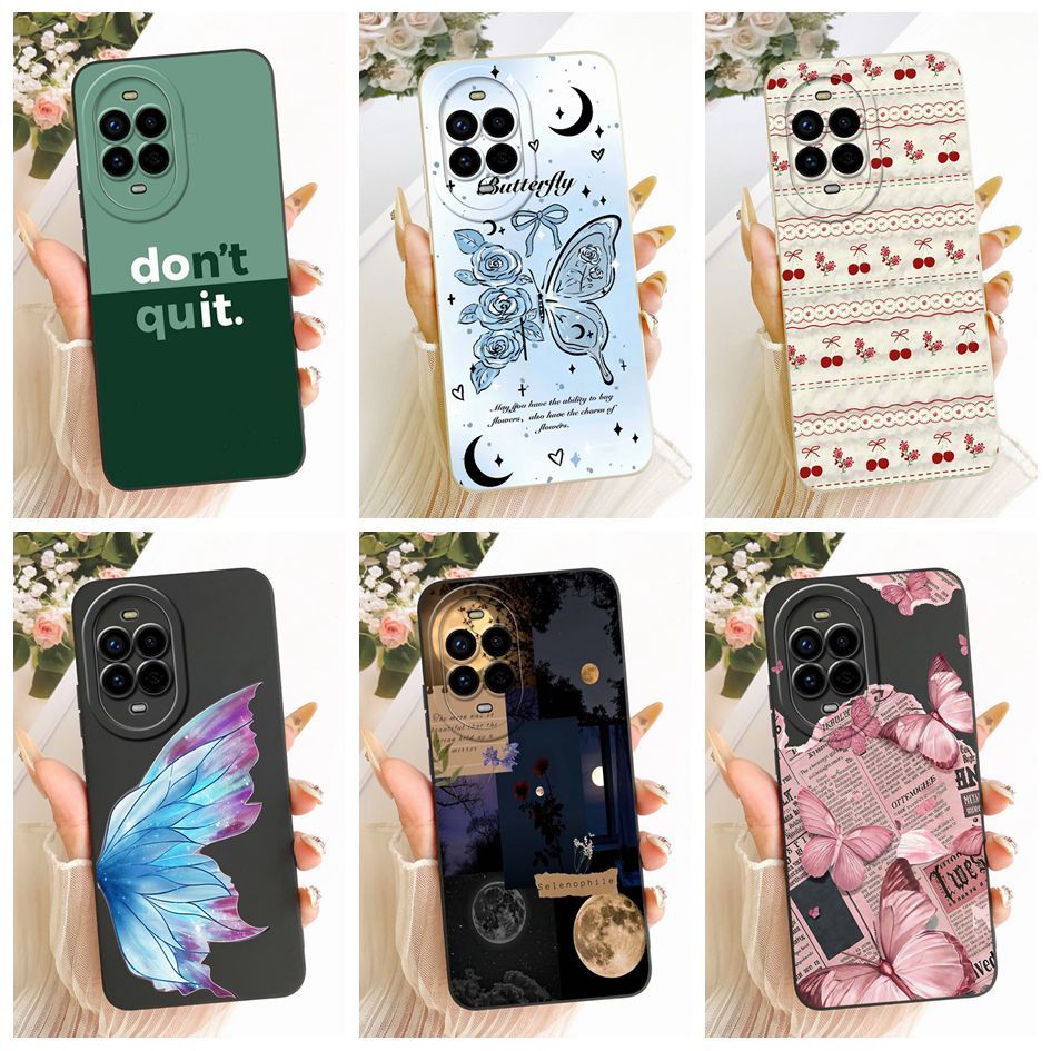 Ốp Lưng Mới Cho Huawei Nova 13 / Nova 13 Pro BLK-AL80 MIS-AL00 Bướm Thời Trang Silicon Mềm Chống Sốc