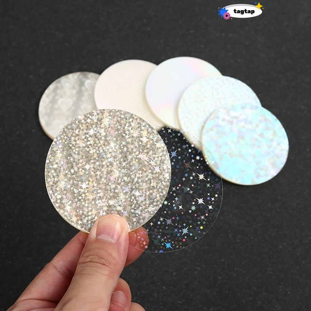 INNEW 100 Chiếc Phim Huy Hiệu Trong Suốt, Tròn Nhiều Kiểu Vỏ Huy Hiệu Phim Laser, DIY Làm Huy Hiệu H