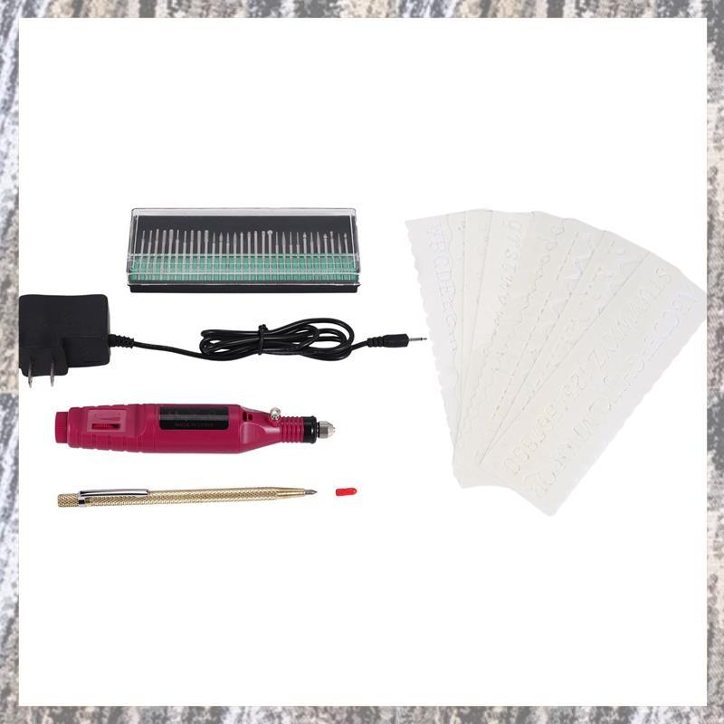 [Z F L U] Bút khắc mini điện Bộ dụng cụ khắc tự làm mini cho kim loại Thủy tinh bằng nhựa Trang sức 