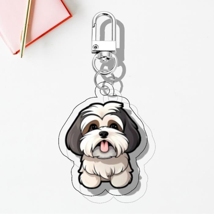 Gantungan Kunci Anjing Lucu | UV Printed 2 Sisi Doff and Glossy Finishing on 3 mm Acrylic Frame | Ha