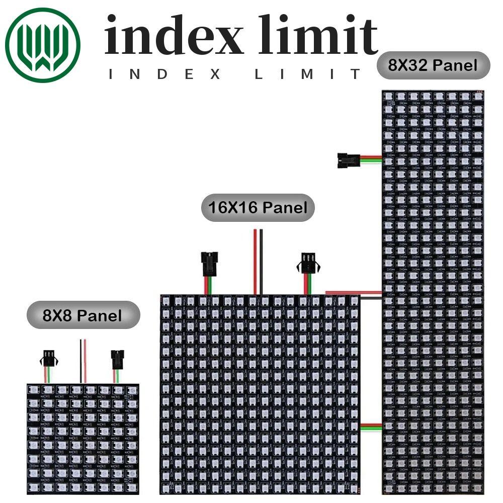 Bảng điều khiển đèn GIỚI HẠN INDEX Đèn LED RGB đầy màu sắc linh hoạt WS2812B 8x8 16x16 8x32 với đèn 