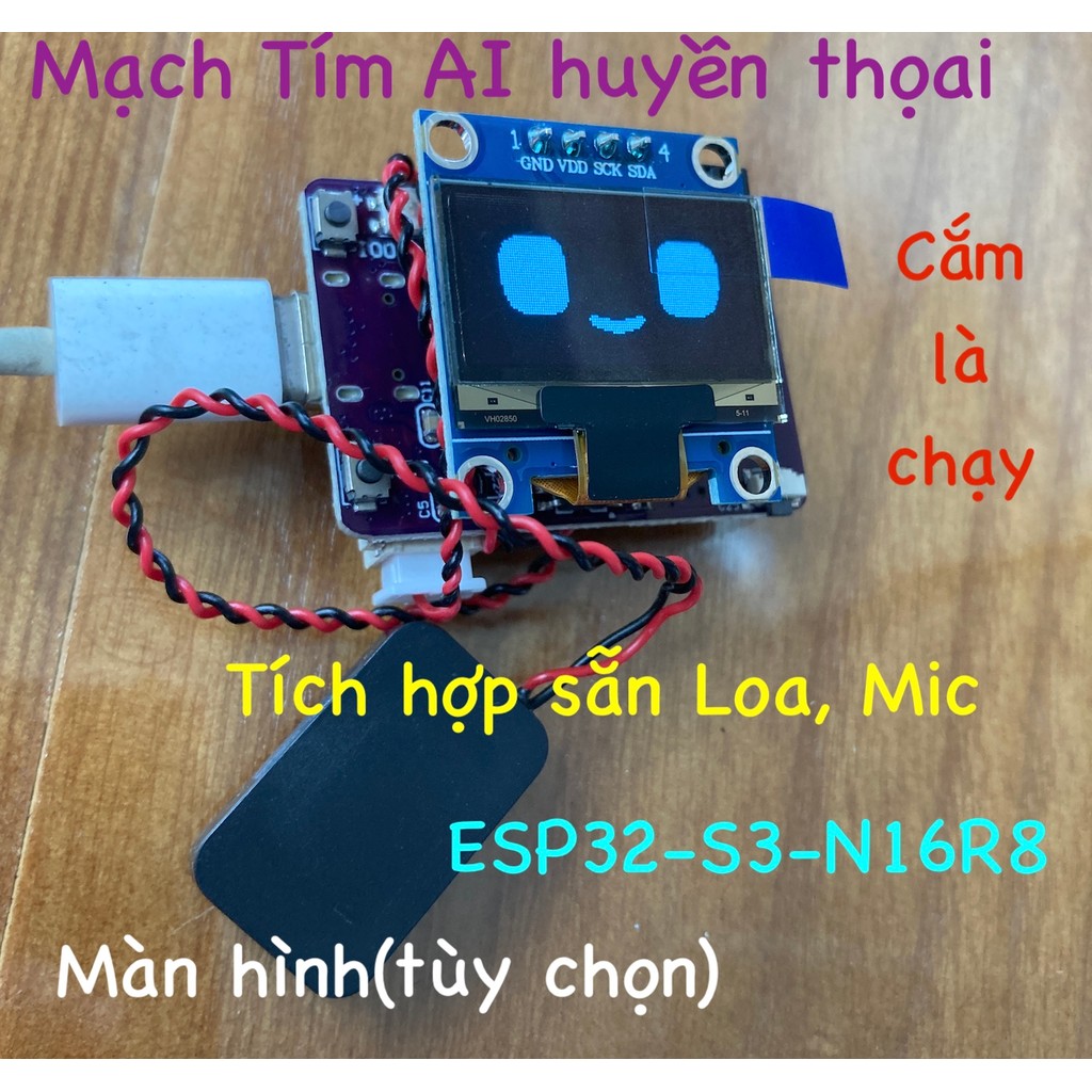 Mạch Tím Huyền Thoại Đây - MINI ESP32-S3-N16R8 Ban Phát Triển Mô Đun Robot Đối Thoại Bằng Giọng Nói 