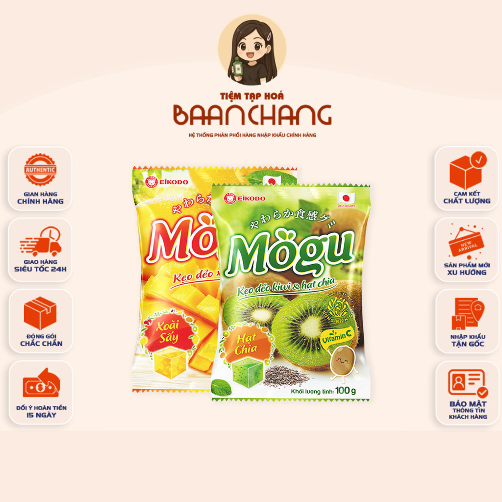 [ĐỦ VỊ] Kẹo Dẻo Mogu 100g Đủ vị Tự Nhiên, Dẻo Mềm – Eikodo Việt Nam