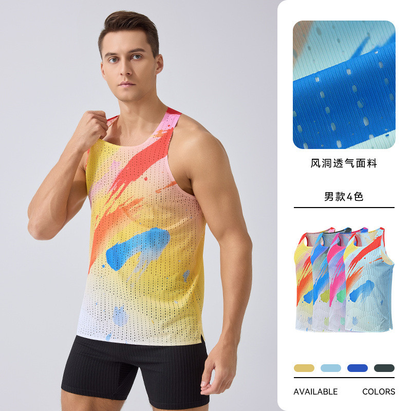 Quick-Drying Running Vest Summer Workout Breathable T-shirt Marathon Traceless Vest Thời trang thể t