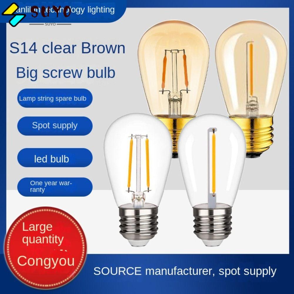 Bóng đèn pha lê SUYO, 27 bóng đèn LED sợi đốt ST45, bóng đèn nến màu trắng ấm nóng 1W 2W 2700K Ánh s