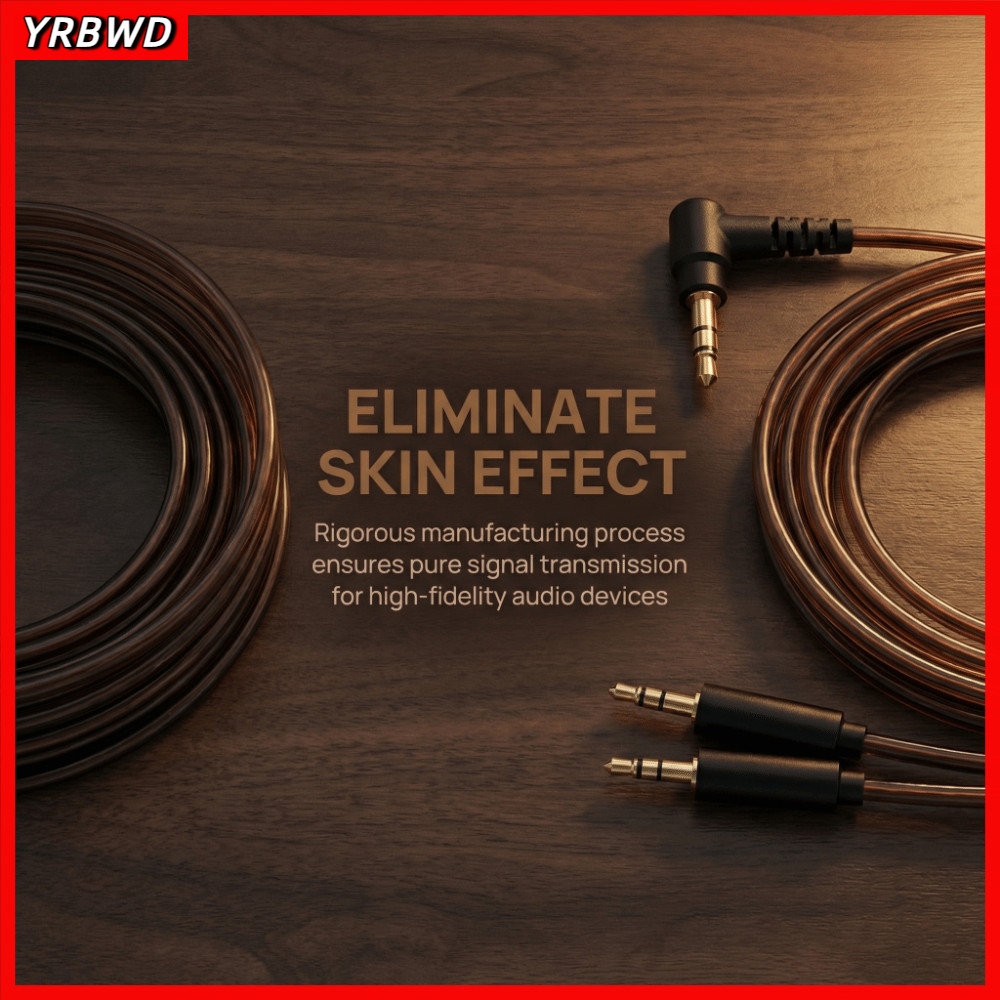 Cáp thay thế tai nghe YRBWD, Cáp Aux linh hoạt 3,5 mm sang kép, Cắm và chạy 120cm / 47.2in Nâng cấp 