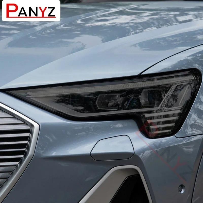 2 Miếng Cho Xe Audi etron Quattro 2020 Đèn Pha Ô Tô Tint Đen Bảo Vệ Phim Trong Suốt TPU Miếng Dán Ph