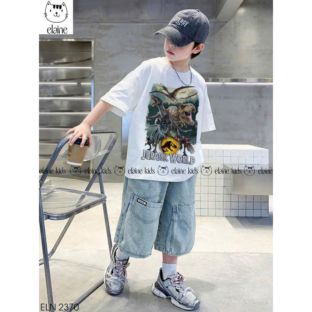 B143 - Bộ Jurassic quần bò 2y-12y