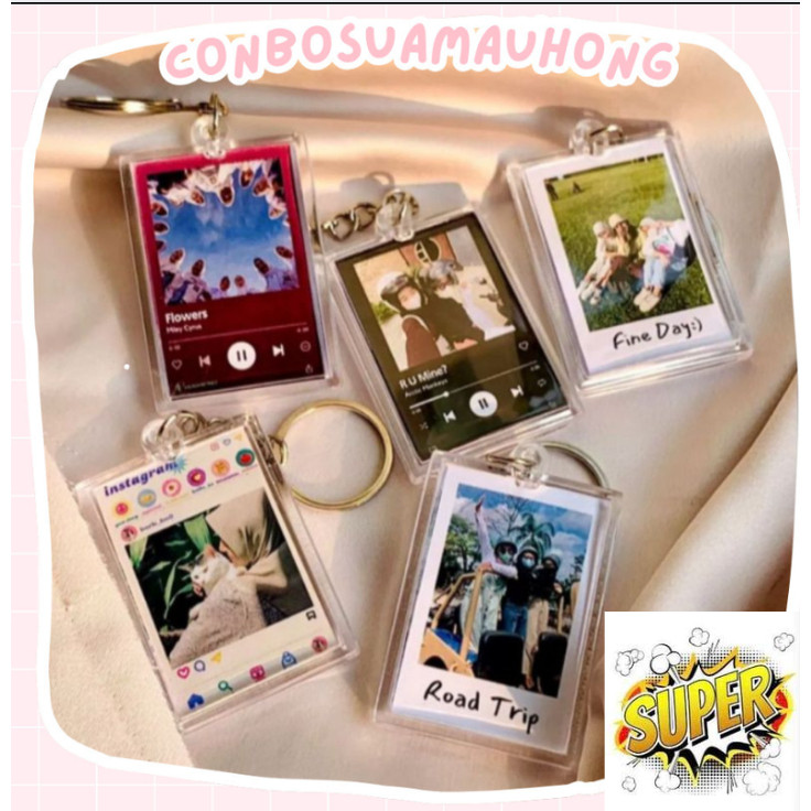 Móc Khoá Thay Ảnh - CUSTOM KEYRING In Ảnh Theo Yêu Cầu