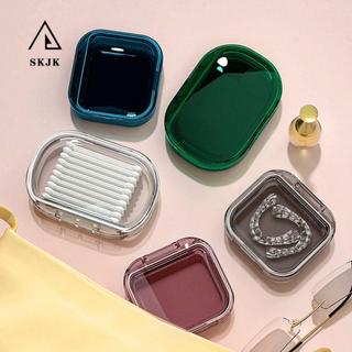 Skjk Niềng Răng Vô Hình Hộp Bảo Quản Mini Di Động Hộp Đựng Mỹ Phẩm Nhỏ Hộp Đựng Thuốc Có Tấm Phân Vùng Nhẫn Hộp Đựng