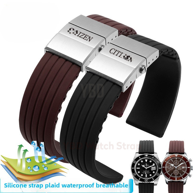 22MM dành cho dây đeo đồng hồ silicon Citi-zen BM8475 / 26E 00F00X - Dây đeo thể thao màu cam dành c