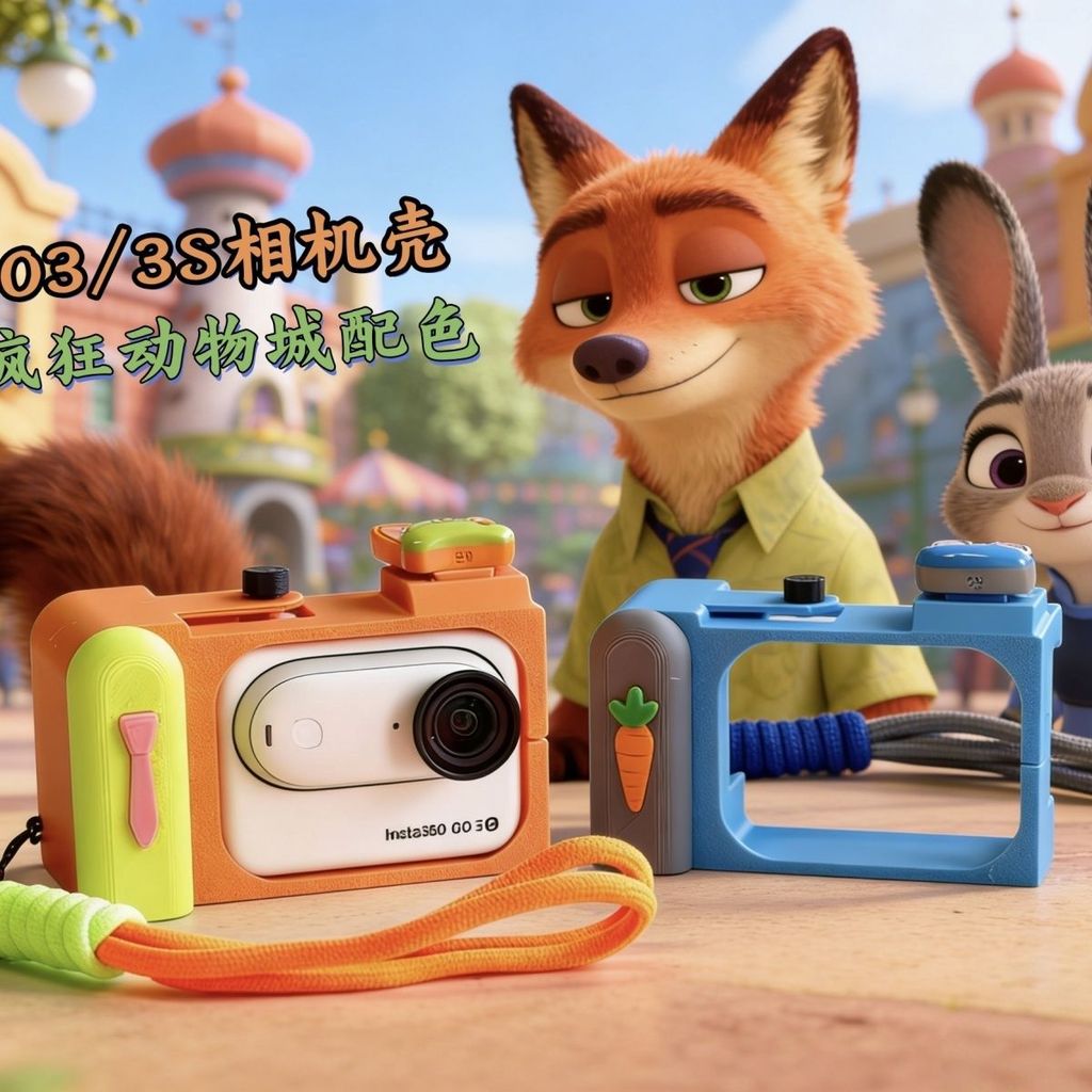 Thích hợp cho DJI Go3 / 3s Vỏ máy ảnh Crazy Animal City Color Matching Go3 Camera Case Phụ kiện Judy