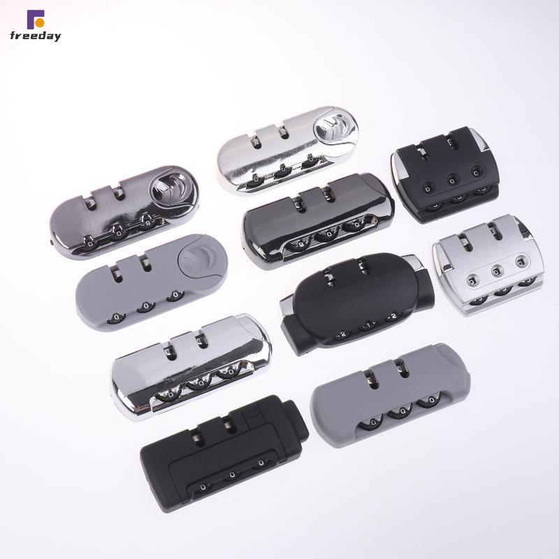 Có sẵn 2 / 4 / 8 Bộ 3 Chữ Số Hành Lý Lo Hợp Kim Kẽm Lo Bắt Nhựa Mờ Xuất Hiện Vali Mật Khẩu An Ninh L