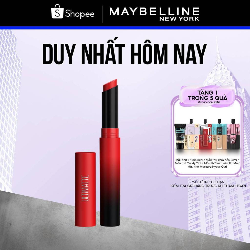 Son Lì Mịn Môi Siêu Nhẹ Cao Cấp Maybelline New York Color Sensational Ultimatte 1.7g