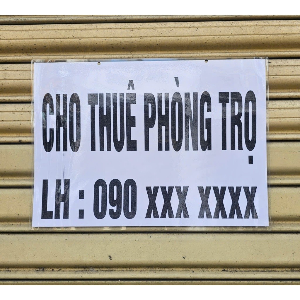 TỜ CHO THUÊ PHÒNG TRỌ / CHO THUÊ MẶT BẰNG / CHO THUÊ NHÀ KHỔ A3 (IN + ÉP PLASTIC THEO YÊU CẦU)