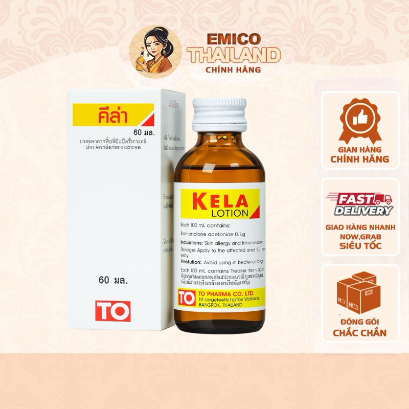 [COMBO LỐC 12 CHAI] Lotion Giảm Viêm Nang Lông Kela Lotion 30ml/60ml Thái Lan