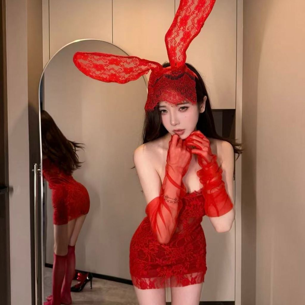 Mông nguyên chất Hàng có sẵn Bunny Bunny Girl Desire Half Female Headband cos Sexy Fat mm Cover Face