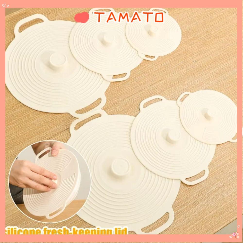 Nắp nồi silicon TAMATO, Chống bụi có tay cầm Nắp bát, Nắp giữ tươi chống tràn cho tủ lạnh lò vi sóng