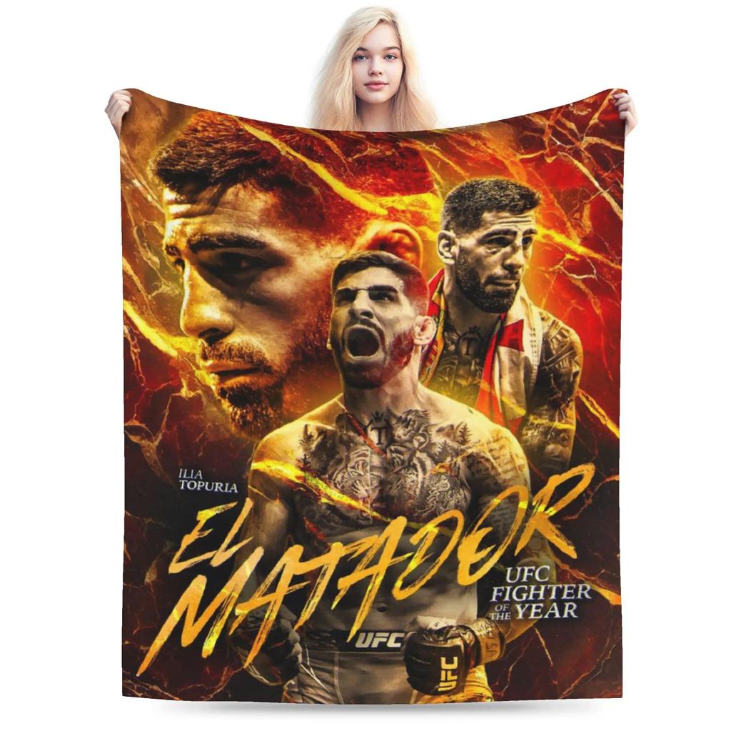 Ilia Topuria Đấu Vật Đấu Vật Chăn Nhẹ Lông Cừu Mỏng Dễ Thương Ném Chăn Thảm