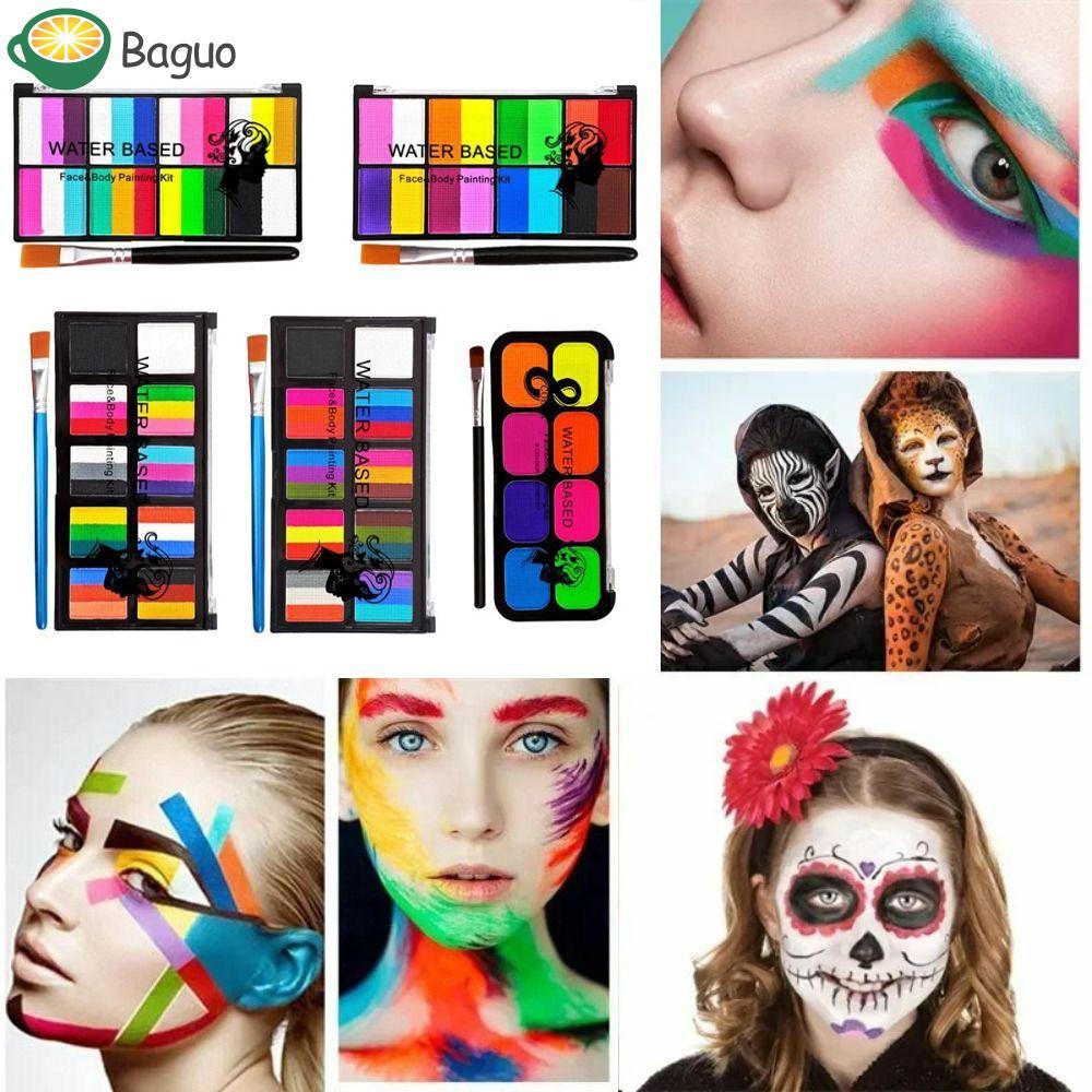 BAGUO Body Art Painting, Bộ trang điểm nhiều màu Body Face Painting Kit, Sơn dầu cơ thể Chú hề có th