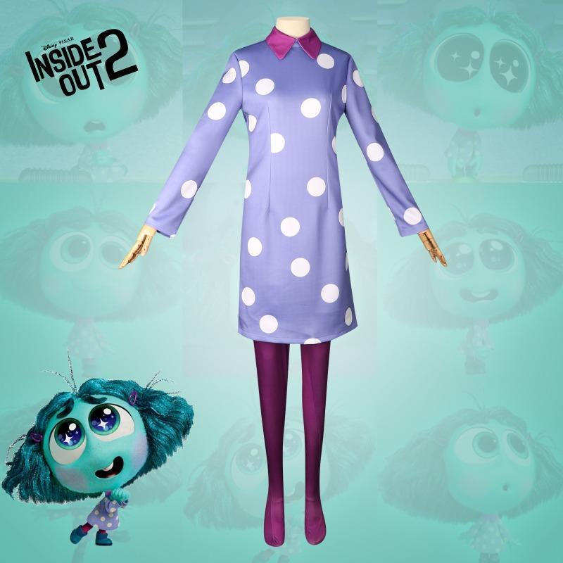 Envy Inside Out2 Cosplay Party Role Play Amine Halloween Váy Tím