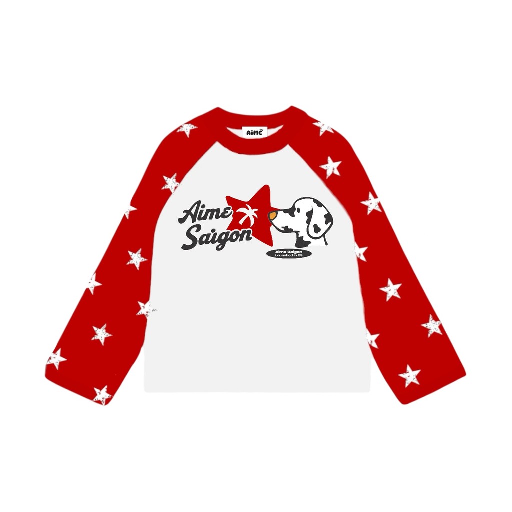 [Ver4] Aimesaigon Áo Thun TayDài Raglan Borip IN NGÔI SAO x Cotton Long Sleeve Boxy AIMÉ Form Rộng Cổ Tròn Unisex Nam Nữ | BigBuy360 - bigbuy360.vn