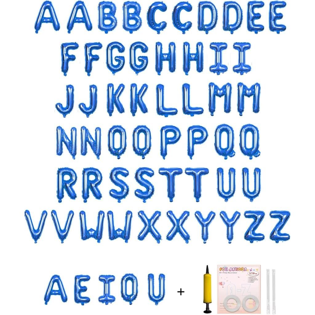 58 Chiếc Bóng Bay Chữ Cái Bảng Chữ Cái 2 Bộ A- Z & 1 Bộ AEIOU 16 Inch Mylar Lá Bóng Bay Bộ Cho Đám C