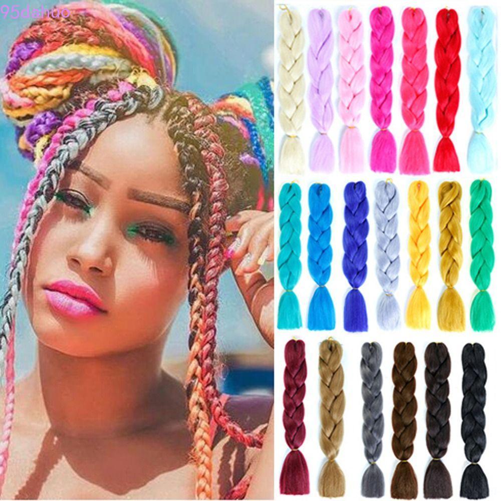 DAHUO 100g / Chiếc Jumbo Braid Hair, Móc Tóc Dài Tổng Hợp Bện Tóc, Corlorful 24 Inch Afro DIY Hair Y