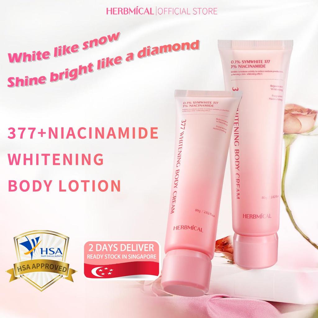 [HSA ĐƯỢC PHÊ DUYỆT] Kem dưỡng thể 377 Kem dưỡng ẩm HERBMICAL 80g với 0,1% SYMWHITE 377 3% NIACINAMI