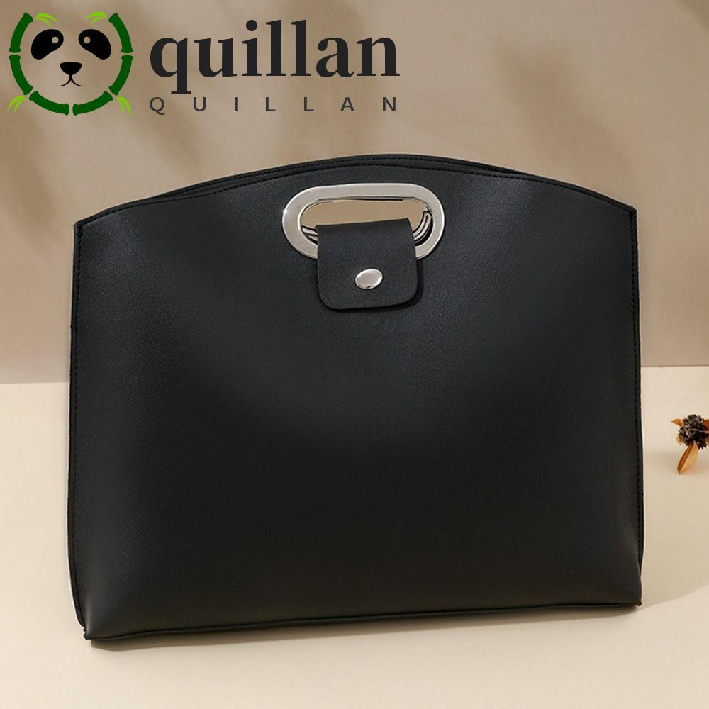 Túi Tote tài liệu văn phòng QUILLAN, Túi máy tính màu trơn dung tích lớn, Túi xách thời trang Túi đựng máy tính xách tay PU Túi đựng hồ sơ nữ