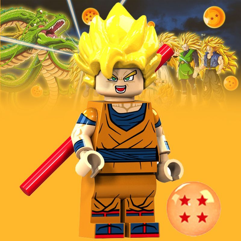 2025 Sản Phẩm Mới Tương Thích Lego Dragon Ball Series Son Goku Vegeta Super Saiyan Lắp Ráp Minifigur