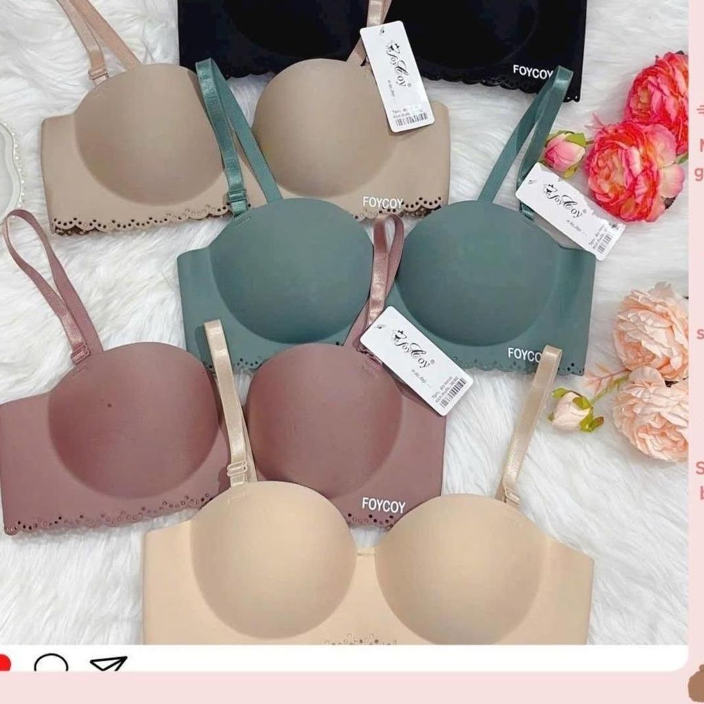Set 3 áo Lót xuất Mỹ Foycoy cao cấp, su đúc nguyên khối không gọng, đệm dày bàn tay nâng đẩy 3p, siê
