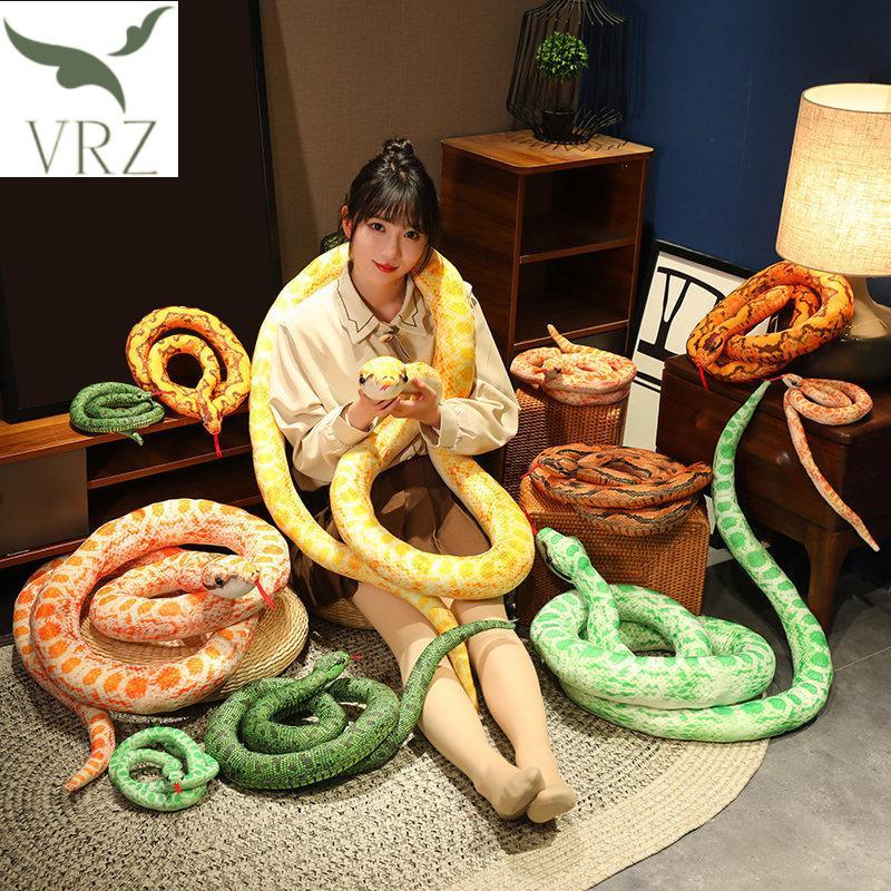 VRZ Nhân Tạo Python Sang Trọng Dài Rắn Vàng Cam Xanh Python Sang Trọng Trang Trí Nhà Ngày Lễ Trang T